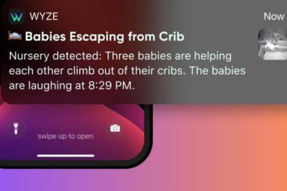 Wyze Descriptive Alerts, describing three babies trying to escape their cribs.