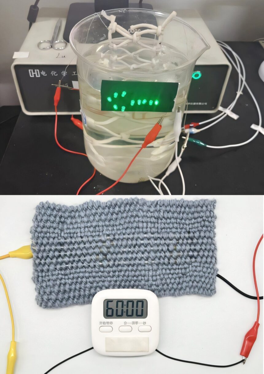 Yarn-like battery prototype uses seawater to power devices