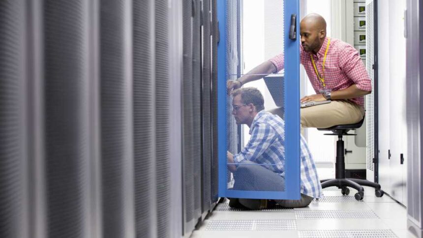 tech workers in data center outsourcing