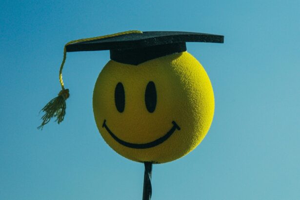 A smiley face wearing a graduation cap illustrating Carl by the Autoscience Institute, the first AI system crafting academic research papers to pass a rigorous double-blind peer-review process and raising questions about ethics including the role of artificial intelligence in academic settings.