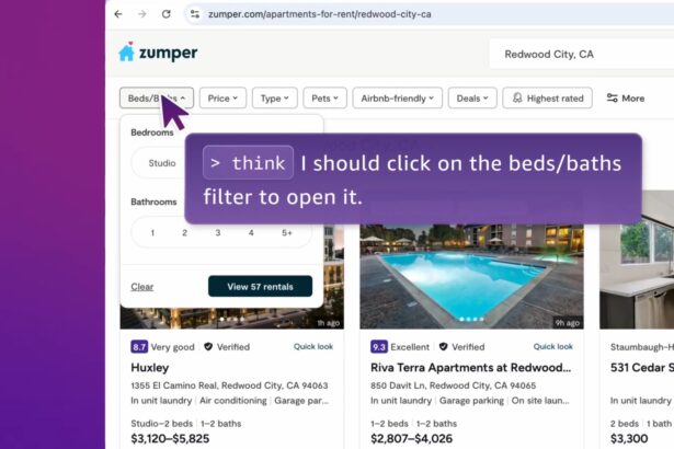 Screenshot of Amazon Nova Act in action, showing the advanced AI model engineered for smarter agents executing tasks within web browsers.
