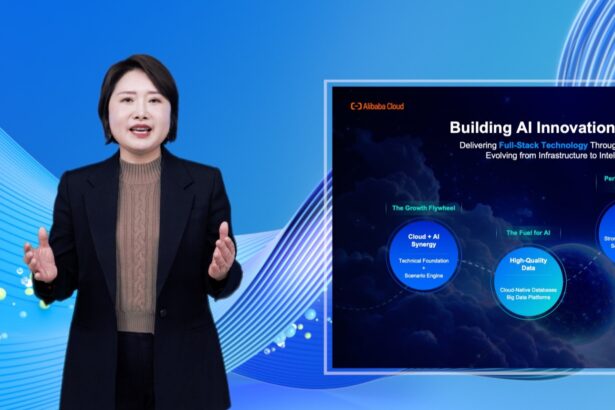 Photo from a presentation as Alibaba Cloud expands its AI portfolio for global customers with a raft of new Qwen foundational AI models, platform enhancements, and Software-as-a-Service (SaaS) tools.