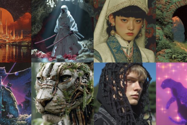 Example images generated by the Midjourney V7 image generation model that has been released in alpha for testing by the AI community.