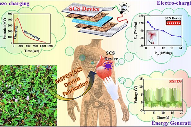 Mimosa seed bio-piezoelectric device functions as self-charging supercapacitor with high efficiency