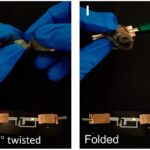 Self-healing lithium battery stretches, survives punctures and cuts