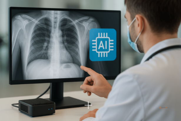 Improving the efficiency of medical image analysis with AI at the edge