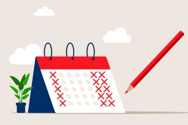 calendar showing four day workweek with three days per week crossed out