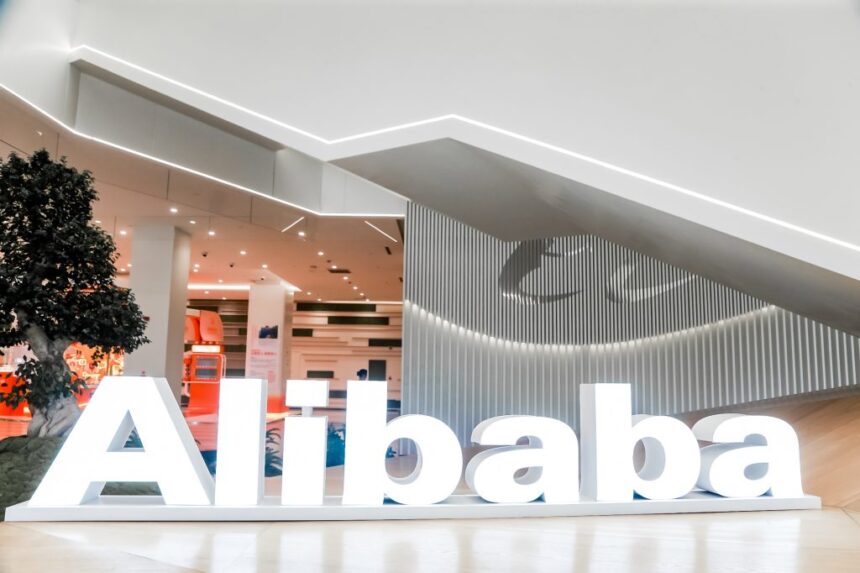 Alibaba logo at its headquarters as the company unveils Wan2.1-VACE, an open-source AI model designed to shake up tools for how we create and edit videos.