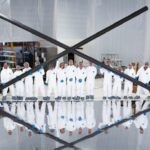 Team photo in cleanroom