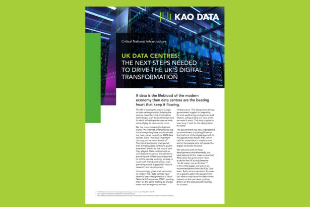 UK data centres: The next steps needed to drive the UK's digital transformation – White paper by Kao Data