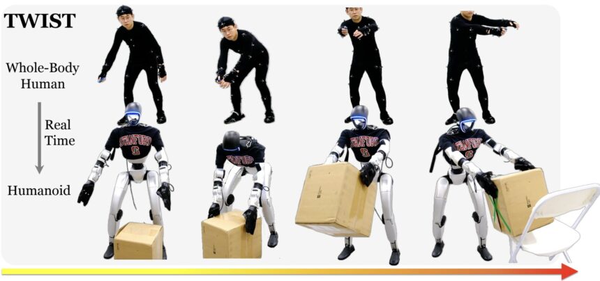 Whole-body teleoperation system allows robots to perform coordinated tasks with human-like dexterity