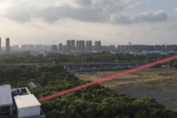 An active optical intensity interferometry scheme enables synthetic aperture imaging from over a kilometer away