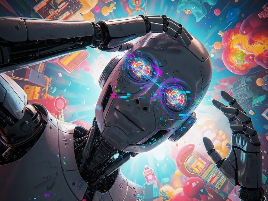 Illustration of a robot hallucinating as AI hallucinations are becoming more dangerous as models are increasingly trusted to surface information and make critical decisions, leading MIT spinout Themis AI to develop technology to teach systems to flag when their predictions were based on solid evidence versus educated guesswork.