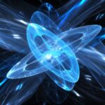 Quantum, blue glow, 3D image