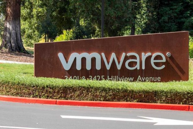 Schild von VMware am Hauptsitz der Company