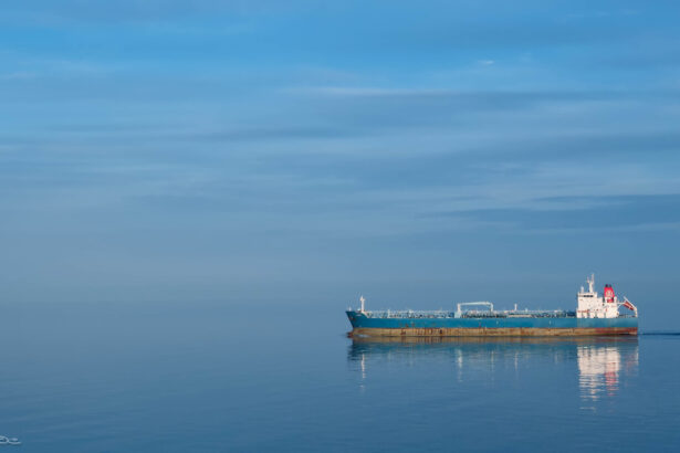 Illustrative image of tanker for article on AI sea navigation aids.