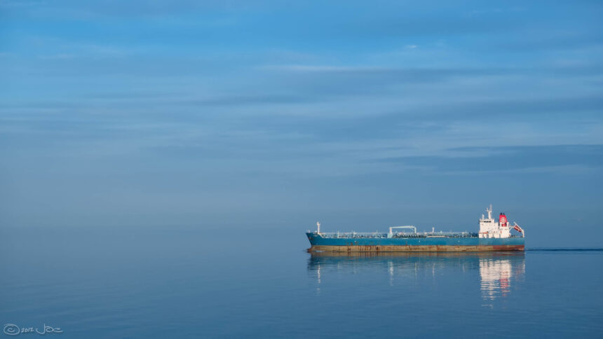 Illustrative image of tanker for article on AI sea navigation aids.