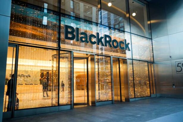 BlackRock logo above office entrance