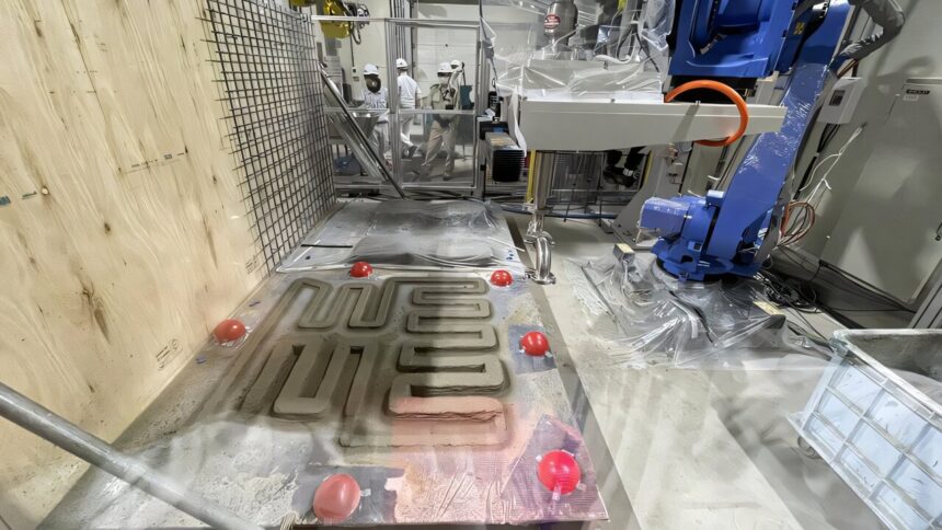 Spray 3D concrete printing simulator boosts strength and design