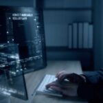 Futuristic cyber hacker operating under the guise of Anonymous, employs advanced algorithms to infiltrate cybersecurity systems and exploit vulnerabilities in password security. Concept : Cyber Hacker