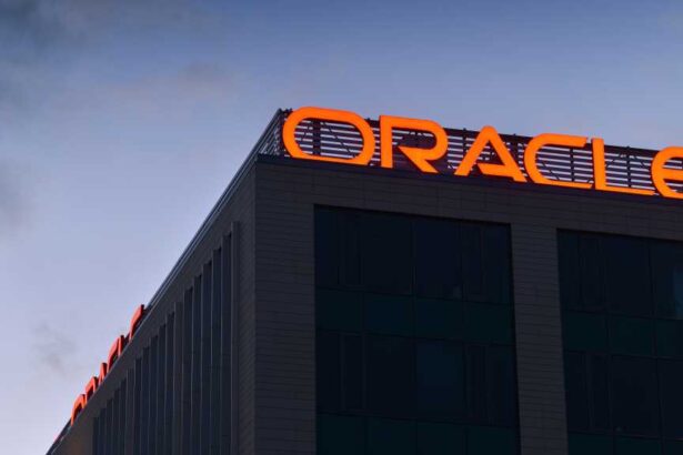 Oracle logo on building