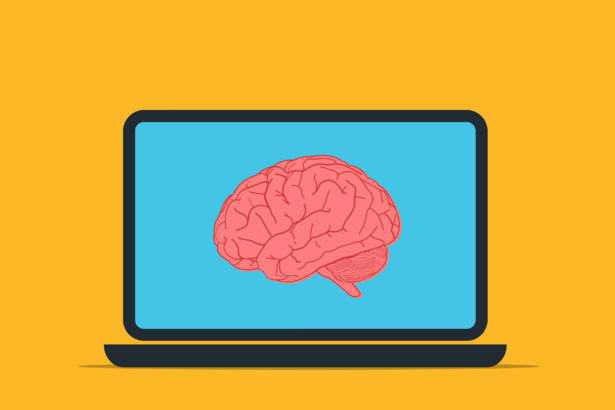 Laptop computer with a digital brain displayed as Anthropic has been selected to build government AI assistant capabilities to modernise how citizens interact with complex state services.