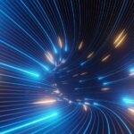 Speed line stream tunnel, internet speed network background.