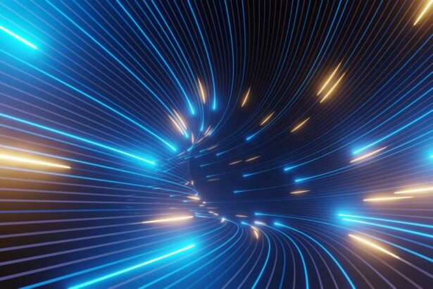 Speed line stream tunnel, internet speed network background.