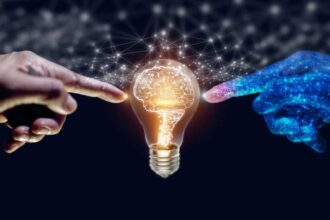 artificial intelligence AI hands conceptual