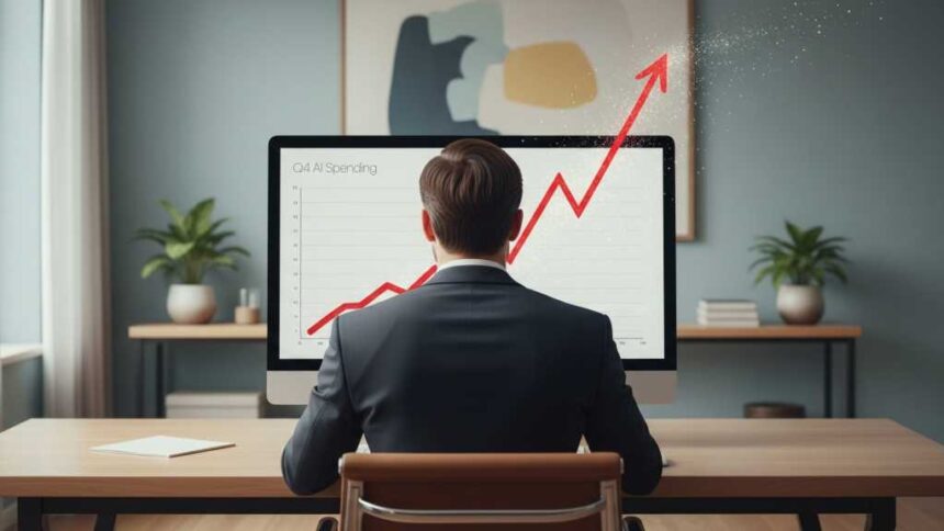 image of man sitting at desk watching AI costs increase