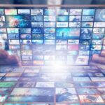 A person watching a stream of videos on a tablet