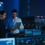 Cybersecurity, Meeting, Man and Woman, Meeting, Serverroom