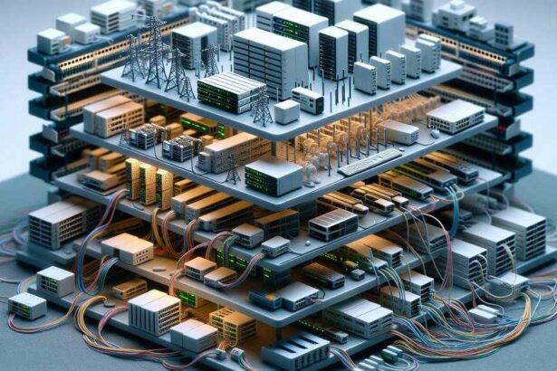 AI image 7 layers of OSI model telecommunications network