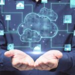 Men holding cloud services